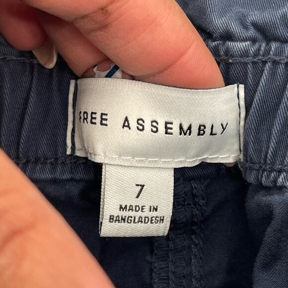 Free Assembly Girl’s Blue High-Rise Wide Leg Belted Crop Pants Size 7 - Picture 13 of 16